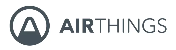 Airthings logo displayed in green text representing smart indoor air quality monitoring devices.